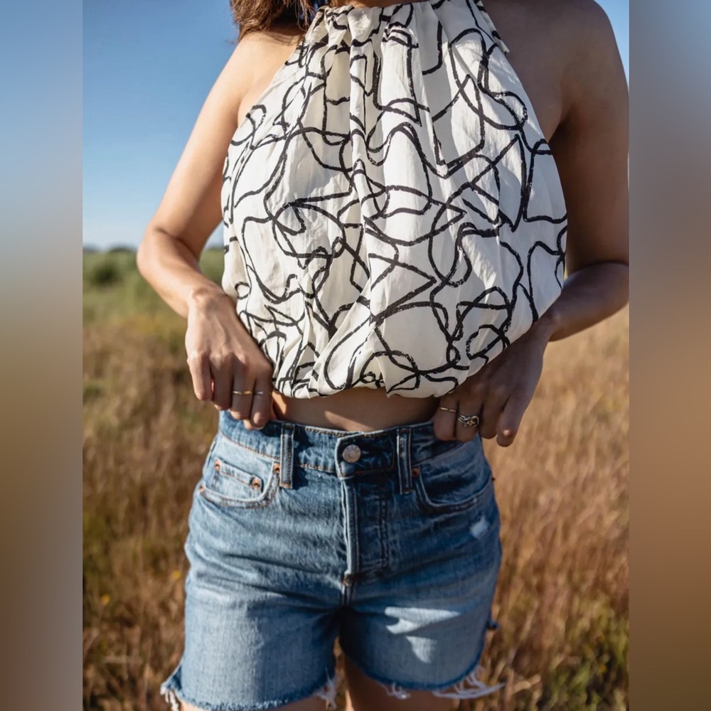 ASTR Cecile Abstract Halter Top
